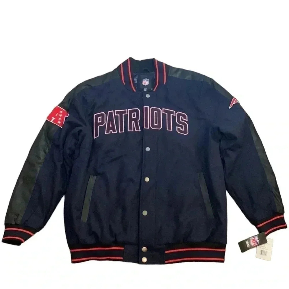 Vintage New England Patriots Bomber Jacket Blue NFL